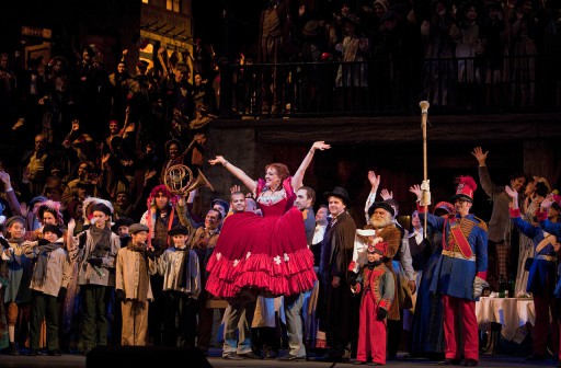 Susanna Phillips as Musetta in Act II of Puccini's "La Bohème."  Photo: Cory Weaver/Metropolitan Opera