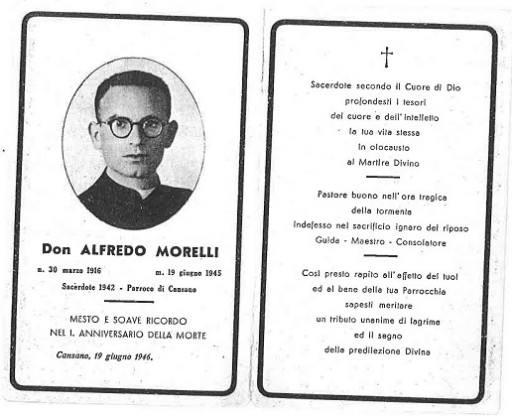 Prayer card of Don Alfredo issued on the first anniversary of his death. 