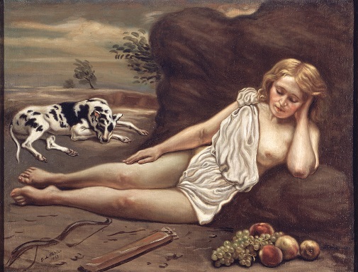 Giorgio De Chirico Volos (Grecia) 1888-Roma 1978 Diana addormentata nel bosco, 1933 olio su tela, cm 89x116,5 1989, dono di Isabella Pakszwer de Chirico