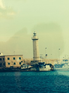 The lighthouse of Molfetta in the harbor