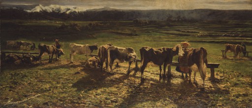 Alla stanga (1886). Olio su tela, 170 × 390 cm  Roma, Galleria Nazionale d’arte moderna e contemporanea