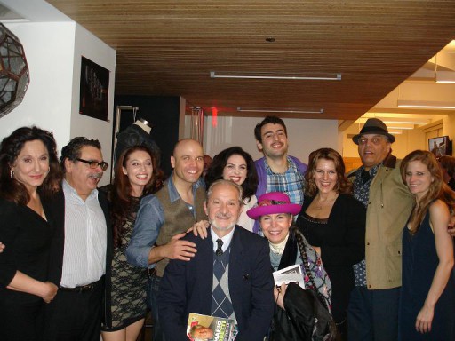 The cast from the play. From the left(back row): Joanna Bonanno, Gordon Silva, Danielle Guldin, Christian Thom, Sylvie Preston, Peter Caporal, Kelli K. Barnett, Armen Garo and Rebekah Madebach. In front, our Editorial Director Tiziano Thomas Dossena and our Theater critic LindaAnn LoSchiavo
