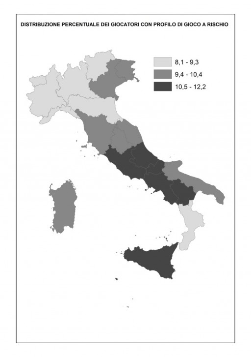Espad®Italia 2014 – Distribuzione percentuale degli studenti italiani che hanno giocato d’azzardo nell’ultimo anno e che hanno un profilo di gioco definito a rischio 