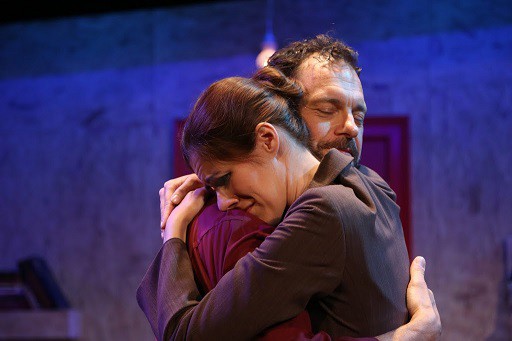 Donna (Mary Lauren) and Chris (Tony Travostino) are holding on to the best moment of their lives.  Photo by Gerry Goodstein.