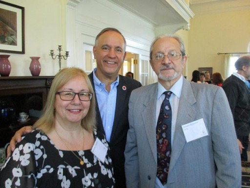 From the left: Nicoletta Mita Dossena, Queens College President Felix Matos Rodriguez and Tiziano Thomas Dossena