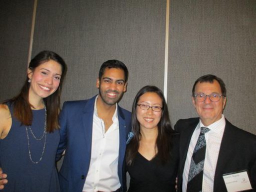 From the left: Candace Lynn Matthews, Sean Moonsammy, Professro Youn Ju Namkoong and Professor Charley Repole