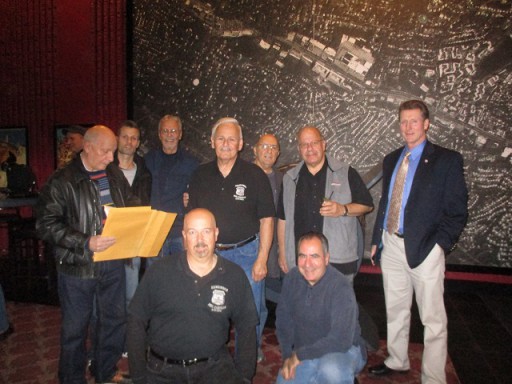 Mr. Randy Jurgnsen (third from left) and a group of retired detectives from the Bronx at the event.