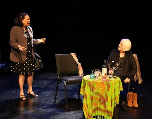 Sharon Ullrick (L) and Lorinne Vozoff (R) in "What's Mine" by Lorinne Vozoff