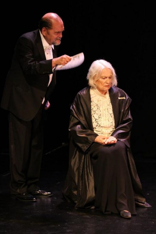  Eduardo Machado as Eleonora Duse's acolyte and Lorinne Vozoff as Duse in "Acting" by Eduardo Machado