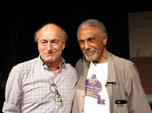 Peter Friedman, who acted in the original cast, with Charles Weldon, director of the revival who appeared in "A Soldier's Play" in the road companies. Photo by Jonathan Slaff.