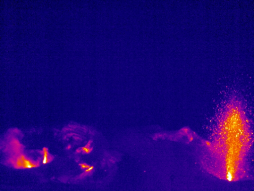  Immagine termica dei crateri attualmente attivi a Stromboli (credits: HPHT Lab INGV)