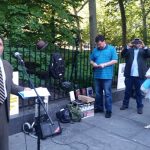 Roberto Ragone, Co-Chairman of the Vito Marcantonio Forum, speaks during Sunday’s fourth annual commemoration of the group’s namesake.