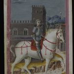 Foto 4 – Codice Trivulziano 2163 – Liber Jesus – raffigurato Massimiliano Sofrza a cavallo