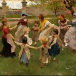 14. Tito E. – Girotondo, olio su tavola, 1886, 24 x 32 cm