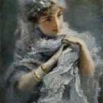 22. Ranzoni. Giovinetta inglese, olio su tela 50 x 36,5 cm